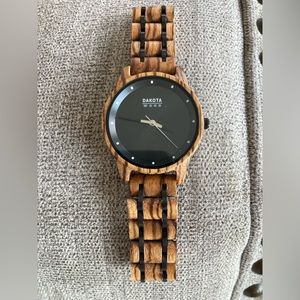 Men's Dakota Black Dial Zebrawood Watch